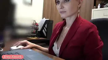 I've got a new job. Jeny Smith gets naked at her new job. Hidden cam prank