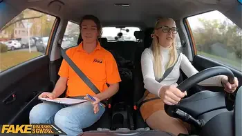 Fake Driving School Blonde learner Amaris and her perfect boobs fucked