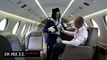 The gorgeous stewardess gets sodomized