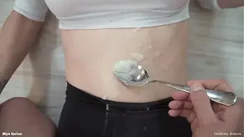 Slut puke during face fucking - spit drooling - girl licking ass - cum swallow