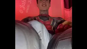 Jakipz Strokes His Massive Cock In Super Hero Costumes Before Shooting A Huge Load
