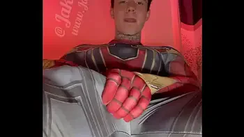 Stroking My Massive Cock In Super Hero Costumes Before Shooting A Huge Load