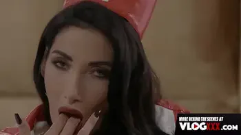 Stunning Clea Gaultier In Sexy Latex Nurse Outfit BTS