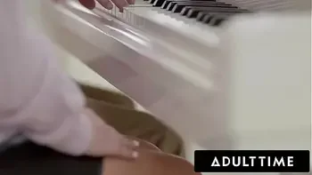 ADULT TIME - Nerdy Teen Jizzes All Over His MILF Piano Teacher Bunny Madison's Perfect Titties!