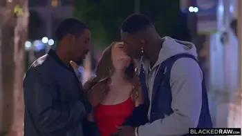 BLACKEDRAW Thirsty Brunette gets DP’d by two thick BBC’s