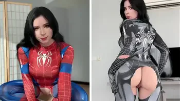 Passionate Spider Woman vs Anal Fuck Lover Black Spider-Girl!