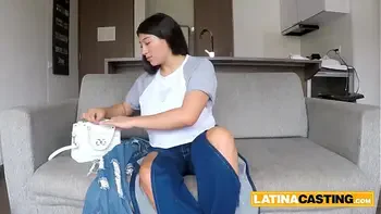 HUGE TITS Thick Latina Tit Fuck and Deepthroat in Fake Job Casting