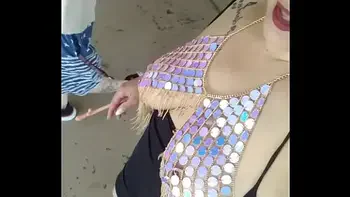 My wife is a sexy exhibitionist, i love to see her flashing her big pierced tits.