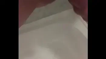 Brunette pissing during her period standing change pad showing dirty pussy and dirty pad