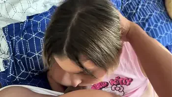 Horny step sister gets caught masturbating in her room by her step brother