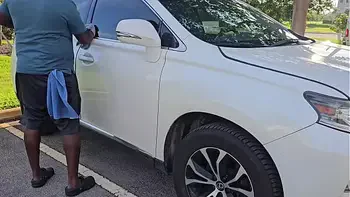 The car wash attendant cleaned my car and jerked off in my panty in the parking lot