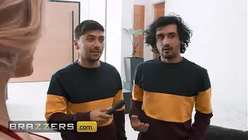 Sweet Vickie Flashes Her Pussy To Two Hot Guys Who Seem To Know How To Give Her A Proper Fuck - BRAZZERS