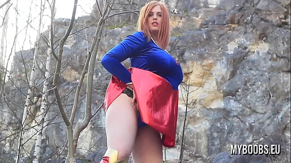 Huge Tits Redhead Alexsis Faye play in Cosplay costume Masturbate and Running