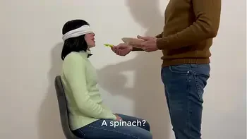 I play the flavor game with the neighbor and trick her into putting my penis in her mouth until I cum inside