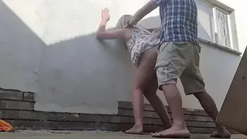 Fucking outdoor behind restroom area of bed and breakfast