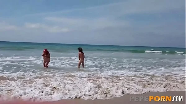 He bangs the dirty chubby redhead by the sea