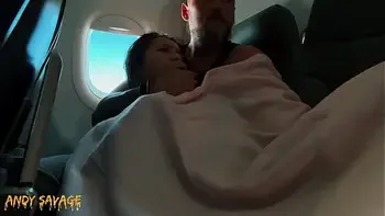PUBLIC fingering asian on an airplane MILE HIGH CLUB