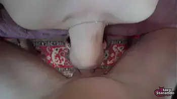 I'm doing a deep blowjob again. He really cum down my throat, I almost choked!