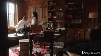 Deeper. Naughty Secretary Valentina Rides Her Boss' BBC