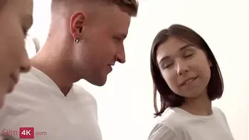 Tea Mint & Thea Lun - Two bisexual teens share a hard dick