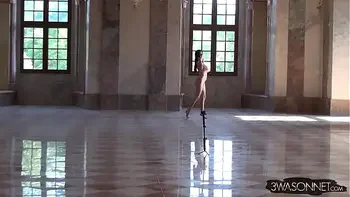 Ewa Sonnet Naked in a Monastery Colorful Version HD Full Frontal and Back Nude Walking Video