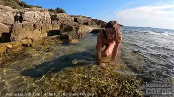 skinny dipping swimming naked with hot teen model rebeka ruby