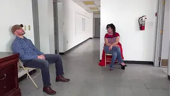 Milf gags on jizz - doctor's waiting room