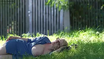 hiking trip - downblouse, saggy tits and public exposed