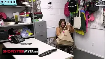 Lustful LPO Tells The Desperate MILF Shoplifter He Might Look Away If She Plays With His Cock