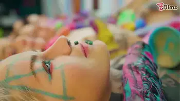 4 alternative CUTE LESBIANS in crazy colorful TOY ORGY fucking each others cunts and ASS