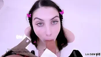 Freckled Hot Girl with Braces Long Hair gets Tight Pussy Fucked