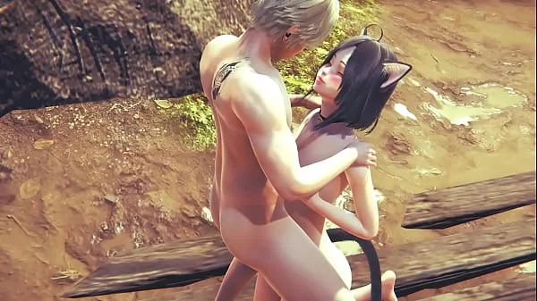 Hentai Uncensored 3D - Kitty boobjob and fucked with creampie - Japanese Asian Manga Anime Game Porn