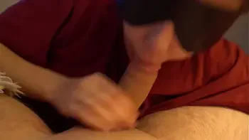 Home evening blowjob. He came in my mouth