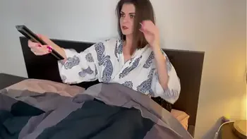 Huge Step Mother’s boner was caught by her nerdy stepson and she asked him to lick it