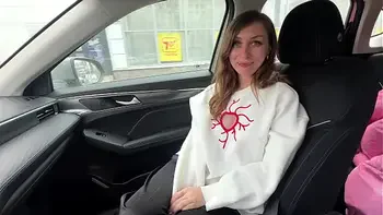 Street pickup MILF leads to hot car blowjob with mouthful of cum