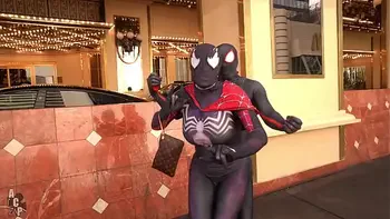 Spiderman Across The Pussy Universe Starring Ebony Mystique & Gibby The Clown