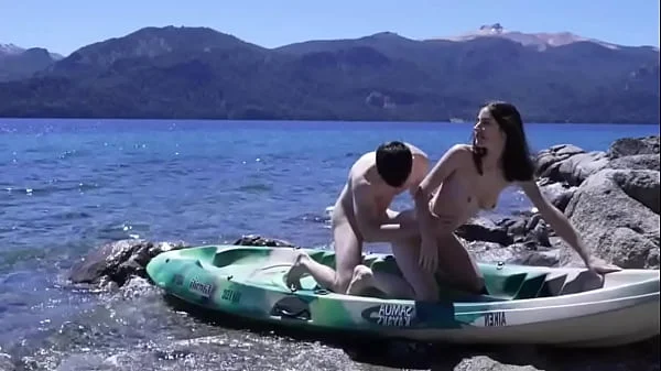 Horny teen couple gets caught having sex on public beach - HUGE cumshot amateur