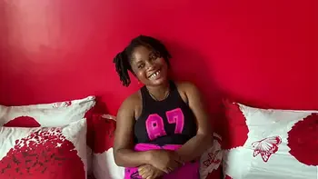 Casting video African lesbian with fine tits/boobs on solo black lesbian fun and black ass twerking
