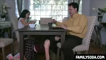 Perv stepdad bangs stepDaughter and friend on a sleepover