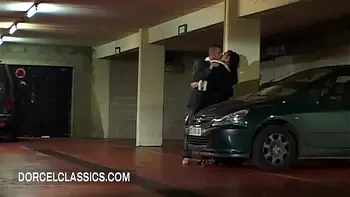 Threesome encounter in a public parking