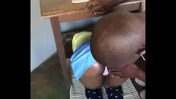 Ebony Teen Naughty Student Gets Fucked Hard For Bending Under The Table.