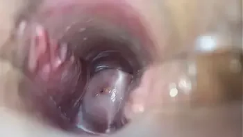 Orgasm inside the vagina close-up