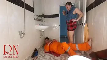 Housewife without panties seduces plumber. s1