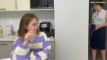 Is this the first time for you? Don't worry, you will succeed! Stepmom and Stepdaughter have hot sex!