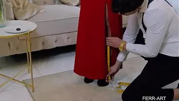 Horny blonde spoiled nymph uses her tailor to satisfy her sexual hunger - Clair Roos