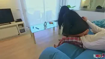 Stepmother Accidentally Sat on Stepson's Cock with Her Naked Pussy