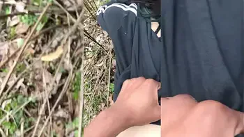 Emo slut takes dick in public park