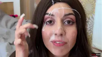 Cutie Katty West Gets Three Cocks In A Gangbang And Walks With Cum On Her Face