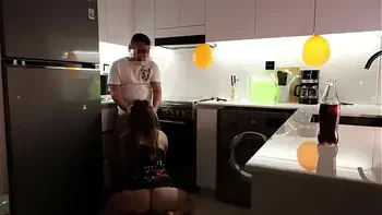 I fucked my friend's mom in the kitchen after his birthday