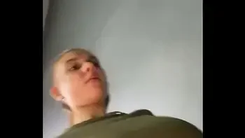 Gym girl training and play with herself